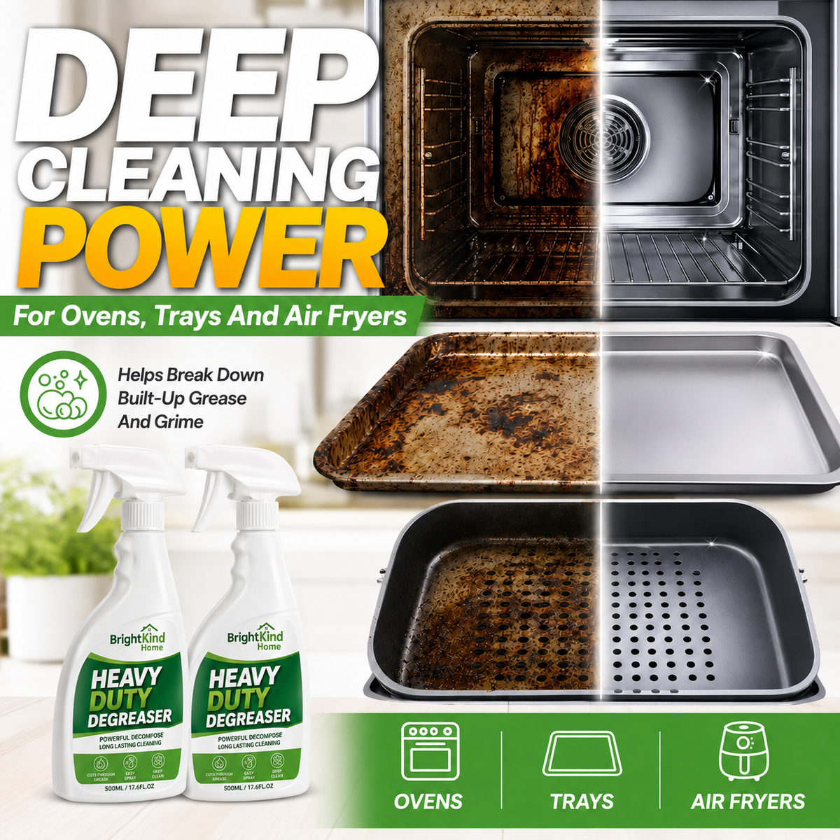 Heavy Duty Degreaser kitchen cleaning result